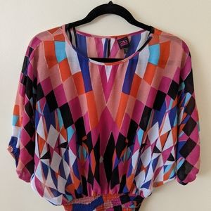 2b bebe XS Women's Multicolor Dolman Sleeve Shirt